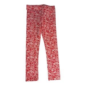 Crewcuts Girls Red‎ Floral Print Leggings Size 5 Kids Casual Pants NWT